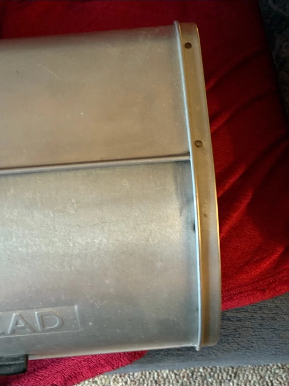 Vintage 1960’s aluminum Roll-Top Bread Box - Countertop Storage